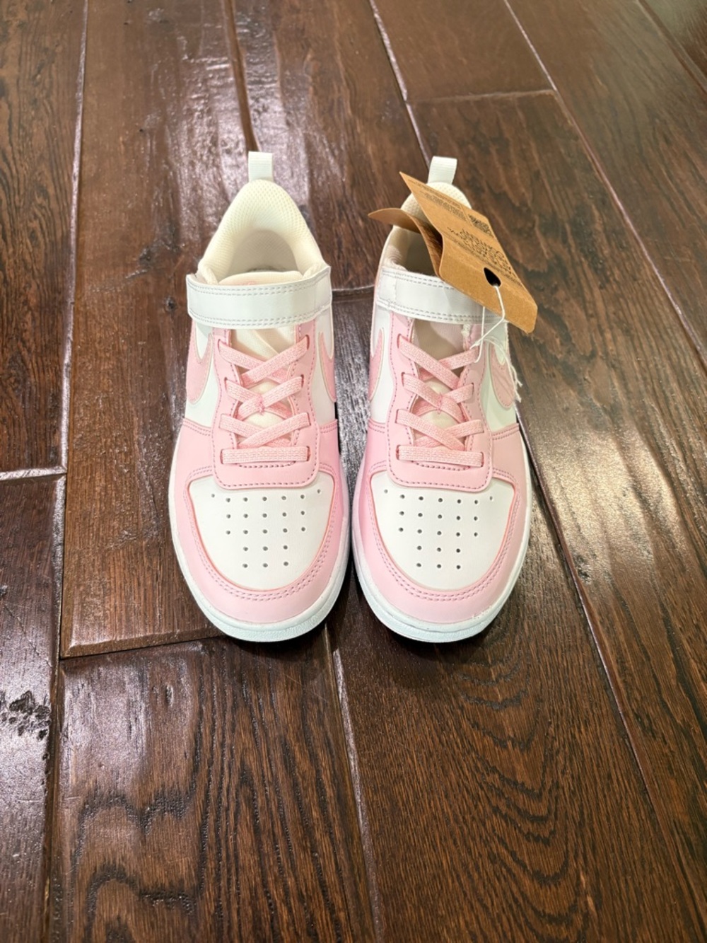 NWT Nike Court Borough Pink Foam White Sz 1Y Girls Low PE Run Sneakers Fit 1.5Y - Picture 3 of 11